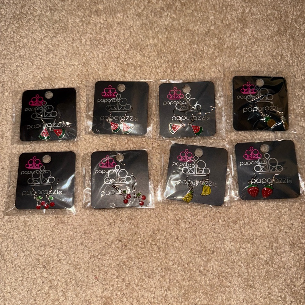 Paparazzi fruit earrings lot of 8